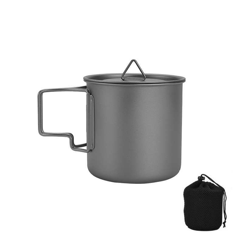 Outdoor Camping World - Tazza da campeggio in titanio con