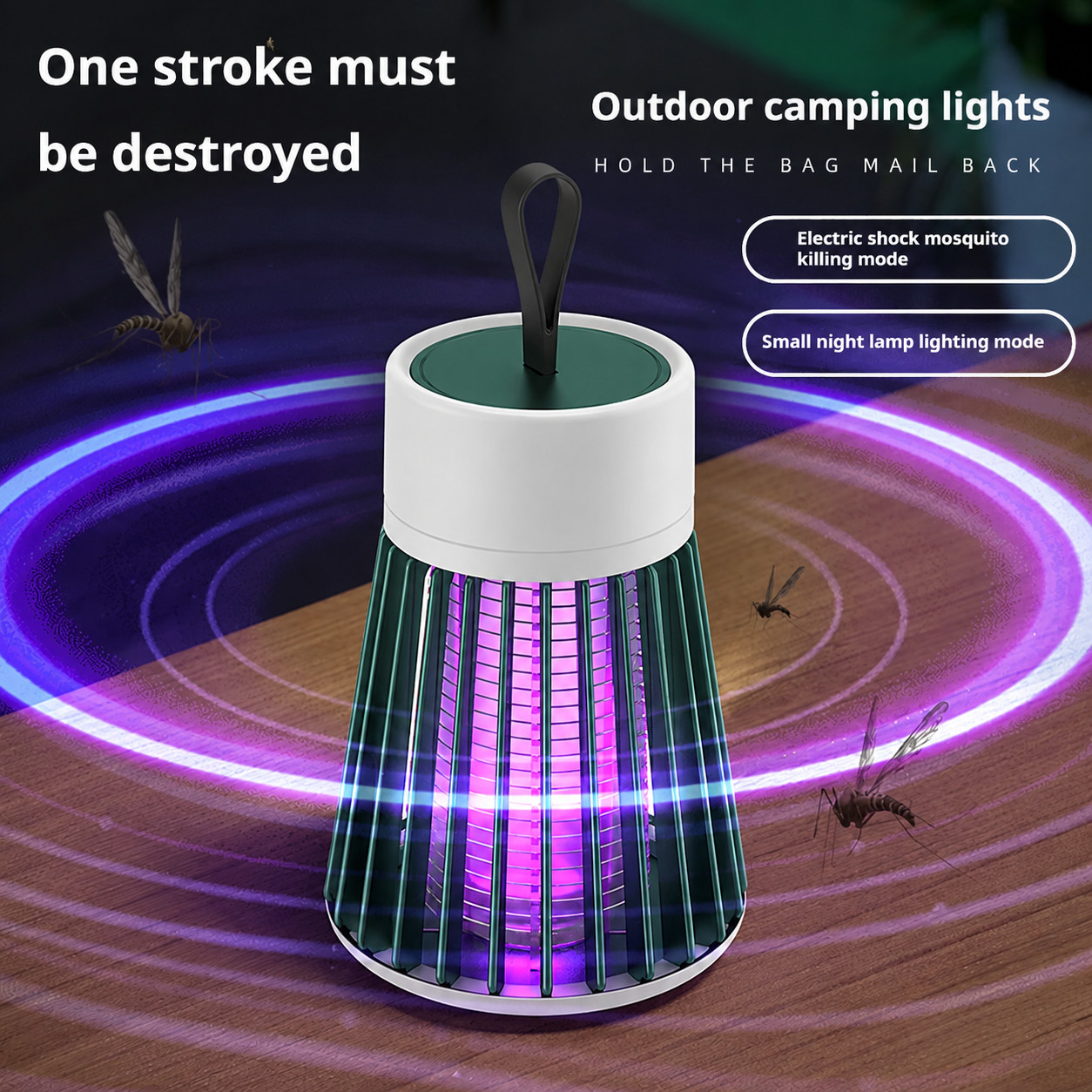 Outdoor Camping Bug Zapper - Lampada Elettrica Anti-Zanzare USB con Luce