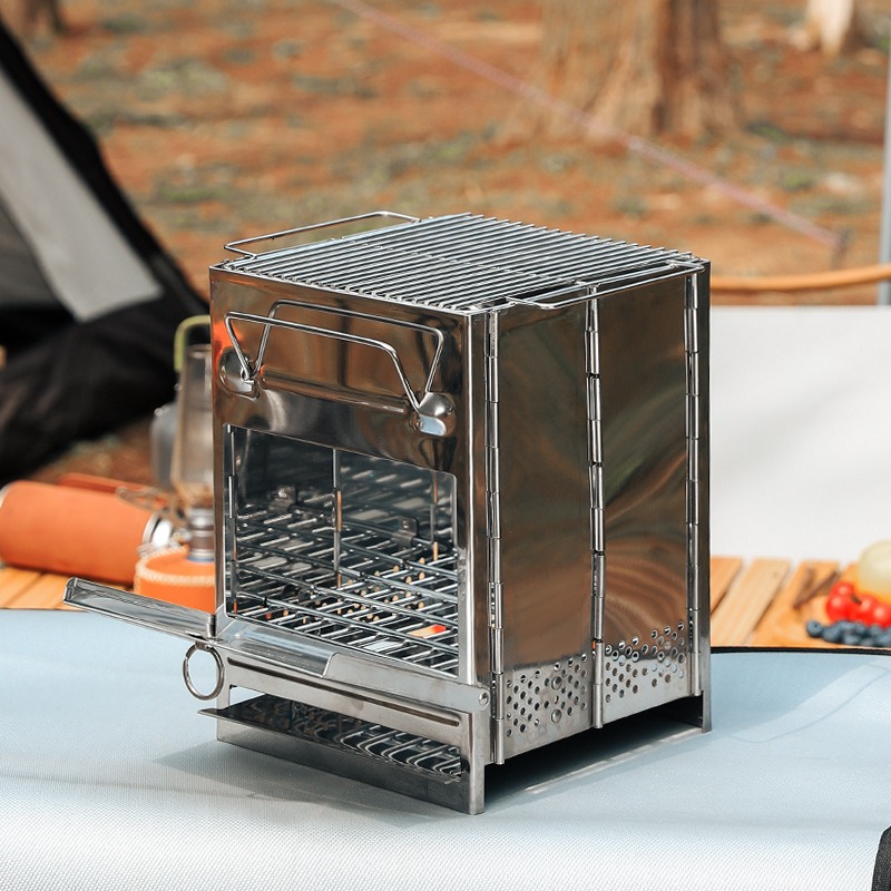 Outdoor Camping Wood Stove - Fornello da campeggio pieghevole ultraleggero e