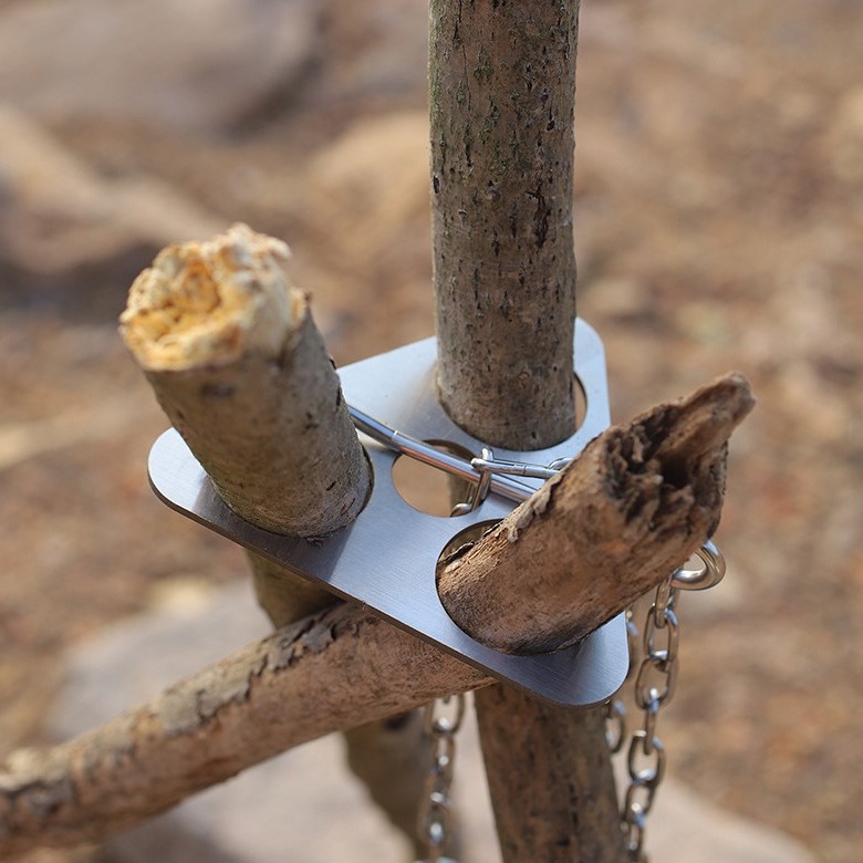 Outdoor Camping Essentials - Treppiede da Campeggio in Acciaio Inox,
