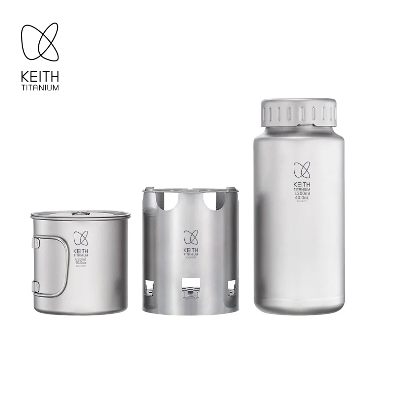Outdoor Camping Wood Stove - KEITH Set da Campeggio in Titanio