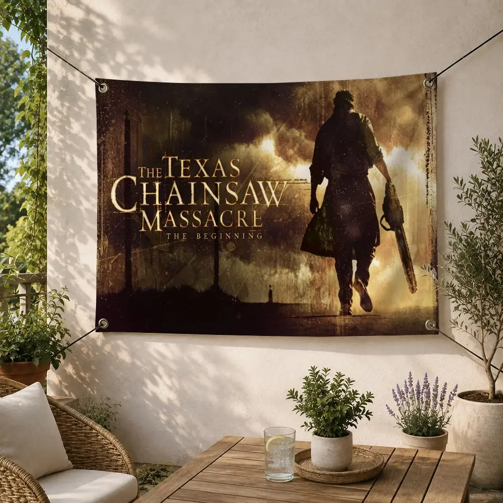 Outdoor Camping In Texas - Bandiera Decorativa Horror Texas Chainsaw Massacre