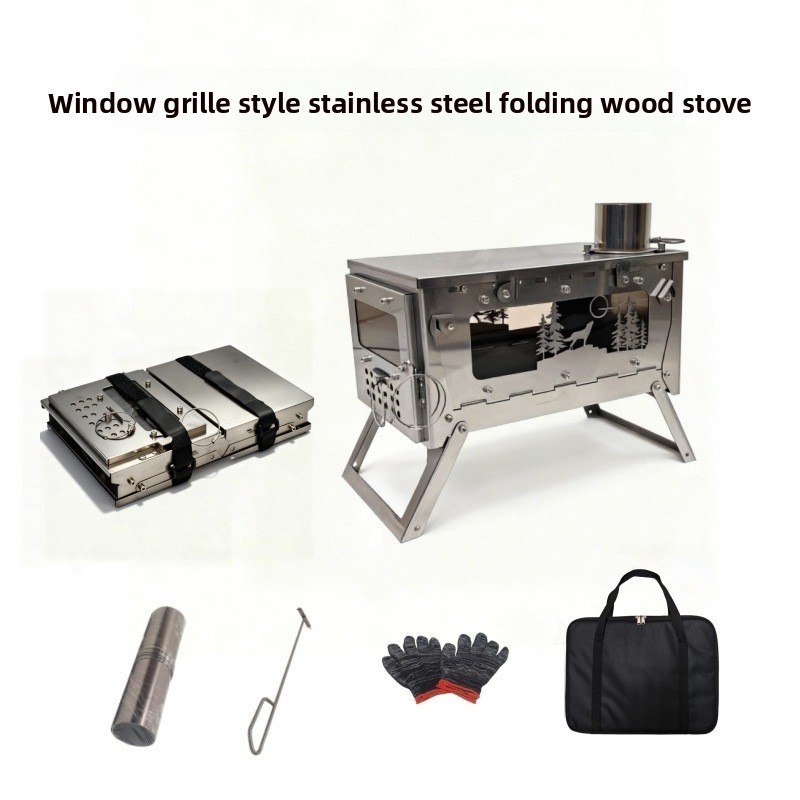 Stufa a Legna Pieghevole in Ac - Outdoor Camping Wood Stove recensione e prezzo