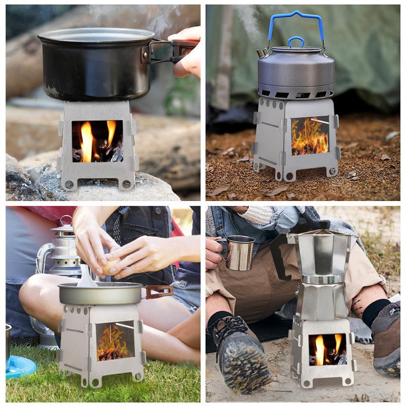 1 Set di Stufe a Legna Pieghev - Outdoor Camping Wood Stove recensione e prezzo